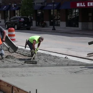 Pouring cement